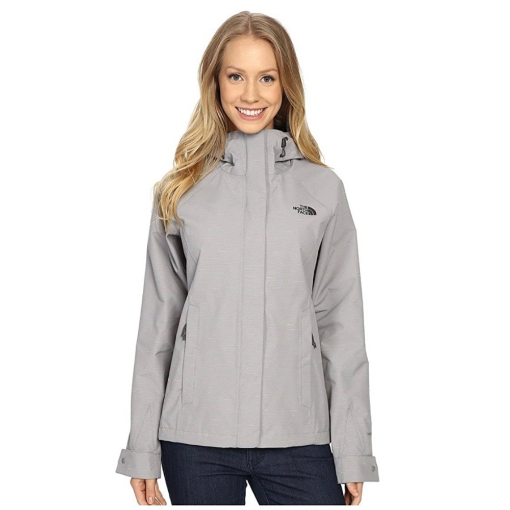 The North Face Womens Novelty Venture Waterproof Jacket Mid Grey Stripe - NWOT